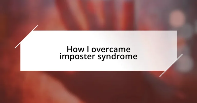 How I overcame imposter syndrome